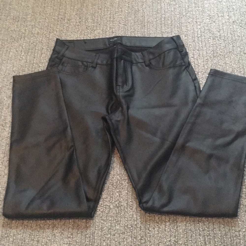Faux leather pants